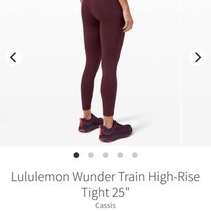 Lululemon Wunder Train legging 25” in Cassis size 6